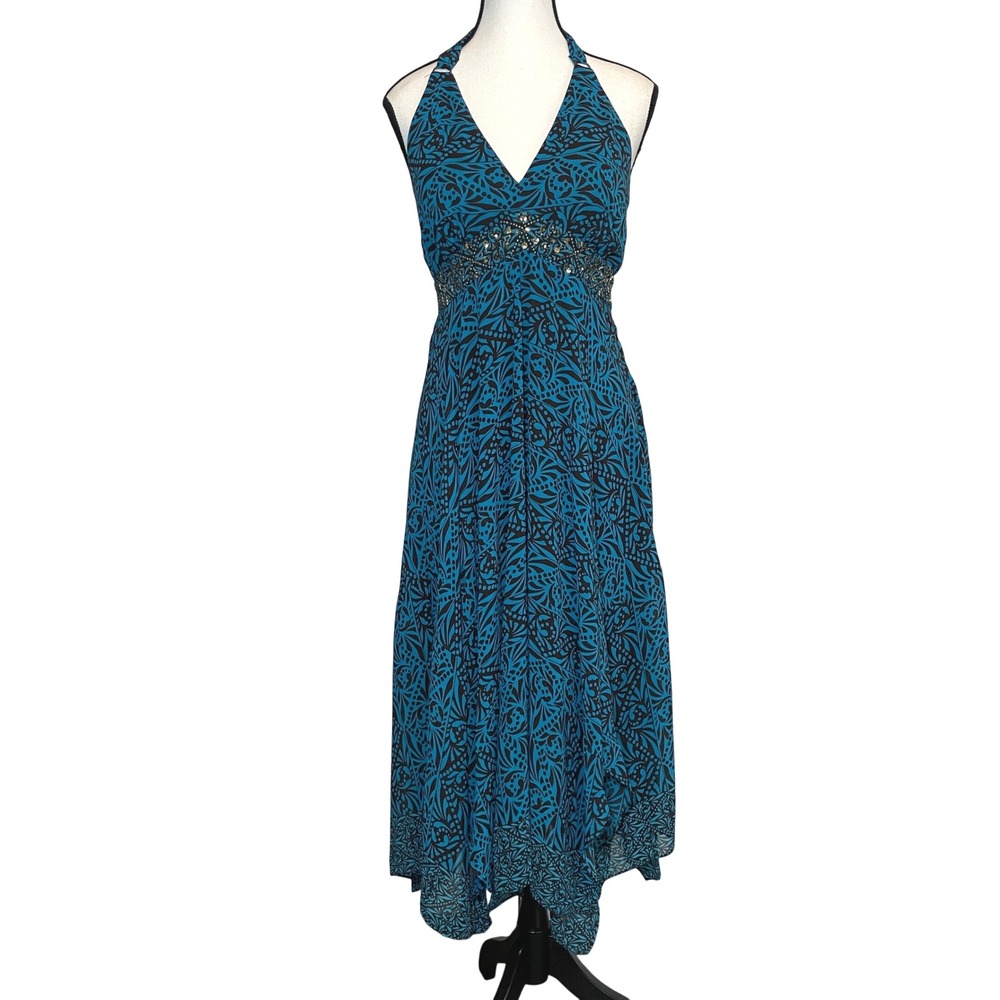 Y2K ROBBIE BEE Babydoll‎ Halter Formal Dress Whimsigoth Fairy Grunge Boho Size 6
